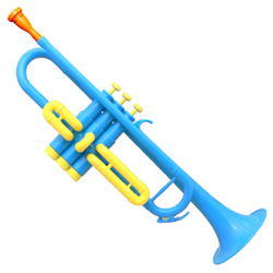 blue toy trumpet